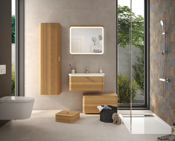 Тумба с раковиной Vitra Nest Trendy 80 56138 подвесная Натуральное дерево