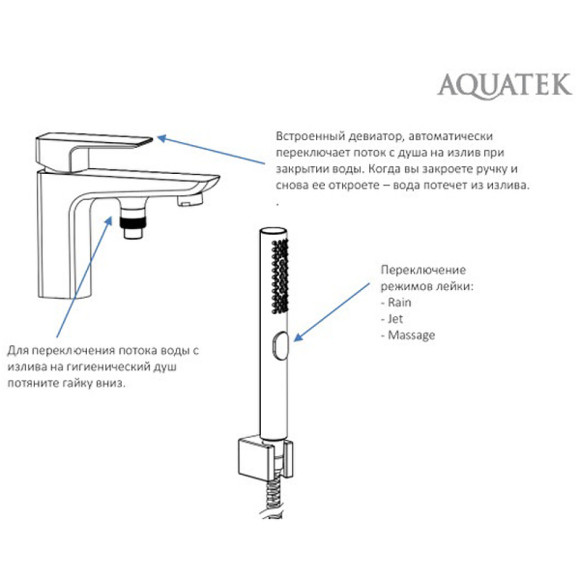 Смеситель на борт ванны Aquatek Вега AQ1044CR Хром Смеситель на борт ванны Aquatek Вега AQ1044CR Хром