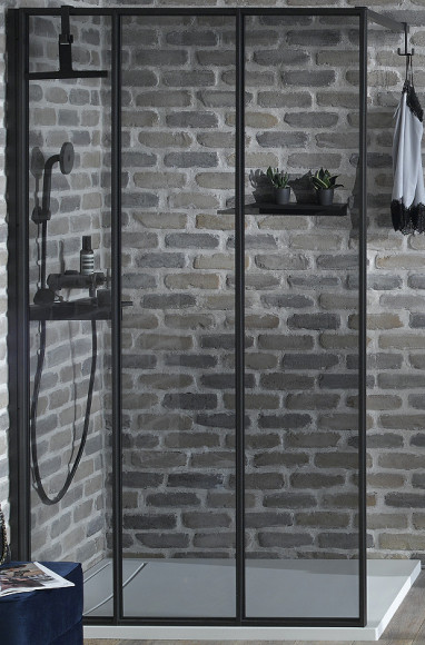 Душевая стенка Jacob Delafon Nouvelle Vague 40 E94WI40-B1 профиль Черный матовый стекло прозрачное