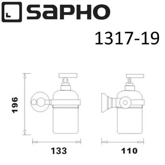 Дозатор для жидкого мыла Sapho Diamond 1317-19 Хром