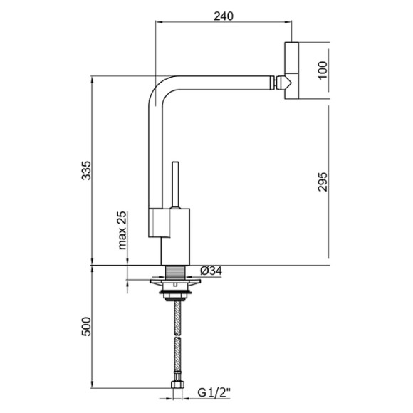 Смеситель для кухни Webert Kitchen 360 градусов TS920302015 Хром
