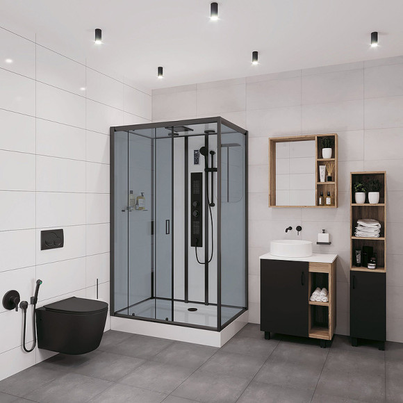 Душевая кабина Niagara Premium 120x80 NG-6912-01GQL Black с гидромассажем Душевая кабина Niagara Premium 120x80 NG-6912-01GQL Black с гидромассажем