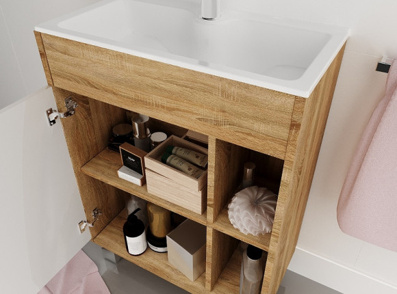 Тумба с раковиной 1MarKa Lido 60Н У83300 Дуб сонома Белый