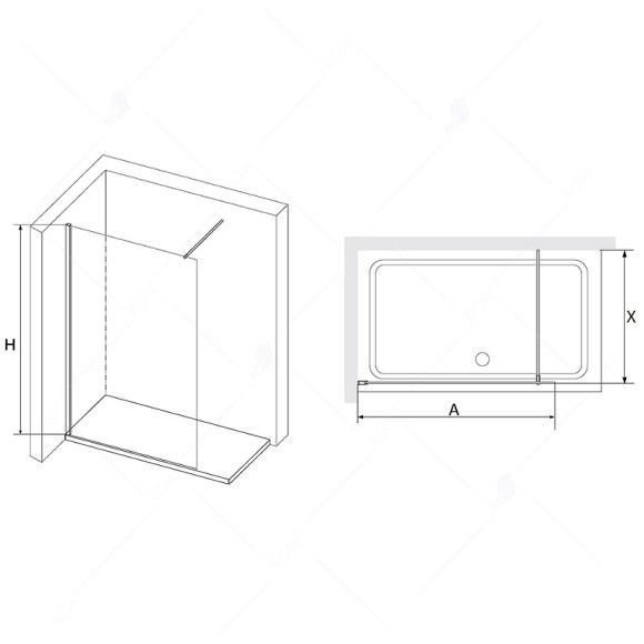 Душевая перегородка RGW Walk In WA-010 80 351001008-11 профиль Хром стекло прозрачное
