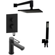 Комплект смесителей Paffoni Ringo KITRIN018NO071 Черный матовый Комплект смесителей Paffoni Ringo KITRIN018NO071 Черный матовый