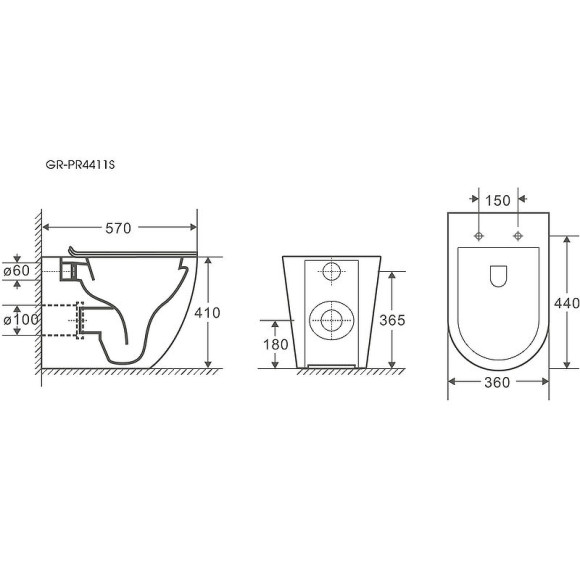 Унитаз Grossman GR-PR4411S приставной с сиденьем Микролифт Унитаз Grossman GR-PR4411S приставной с сиденьем Микролифт