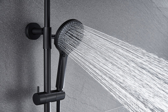 Душевая система Kaiser Serio 05382-9 с термостатом Черная матовая Душевая система Kaiser Serio 05382-9 с термостатом Черная матовая
