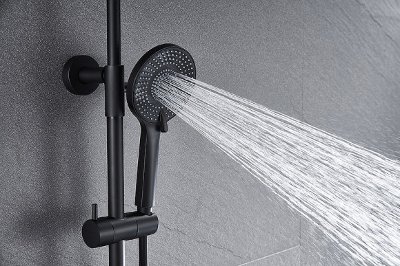 Душевая система Kaiser Serio 05382-9 с термостатом Черная матовая Душевая система Kaiser Serio 05382-9 с термостатом Черная матовая