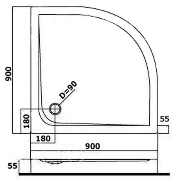 Акриловый поддон для душа AM.PM Spirit 90x90 W7AT-GSRO-090WD Белый