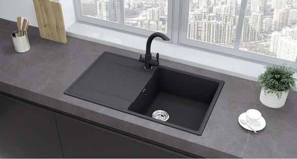 Кухонная мойка Ulgran Quartz Prima 850-09 Асфальт Кухонная мойка Ulgran Quartz Prima 850-09 Асфальт