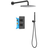 Душевая система Aquatek Европа AQ1376MB с термостатом Черная матовая