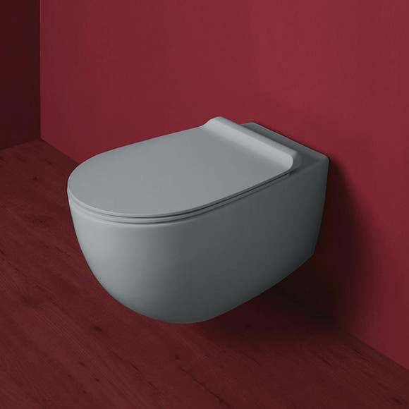 Унитаз Simas Vignoni VI18 cemento matt подвесной Серый матовый без сиденья Унитаз Simas Vignoni VI18 cemento matt подвесной Серый матовый без сиденья