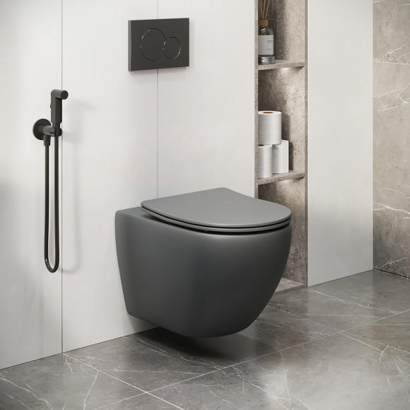 Унитаз Grossman Color GR-4411GMS подвесной Серый матовый с сиденьем Микролифт