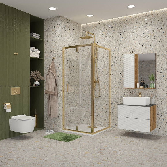 Душевой уголок Niagara Nova 90х110 NG-43-9AG-A110G профиль Холодное золото стекло прозрачное Душевой уголок Niagara Nova 90х110 NG-43-9AG-A110G профиль Холодное золото стекло прозрачное