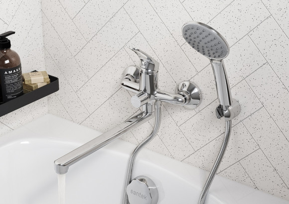 Смеситель для ванны Santek Баус WH5A12010C001 универсальный Хром Смеситель для ванны Santek Баус WH5A12010C001 универсальный Хром