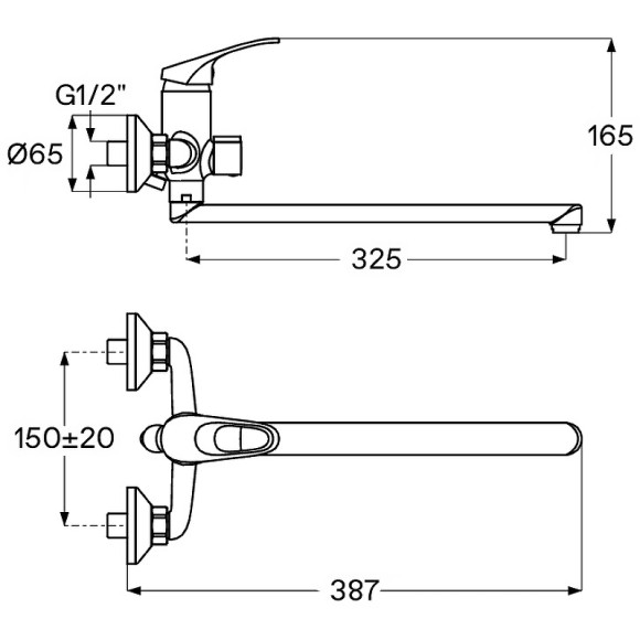 Смеситель для ванны Santek Баус WH5A12010C001 универсальный Хром Смеситель для ванны Santek Баус WH5A12010C001 универсальный Хром