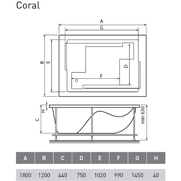 Акриловая ванна Vayer Coral 180x120 Гл000006812 без гидромассажа Акриловая ванна Vayer Coral 180x120 Гл000006812 без гидромассажа
