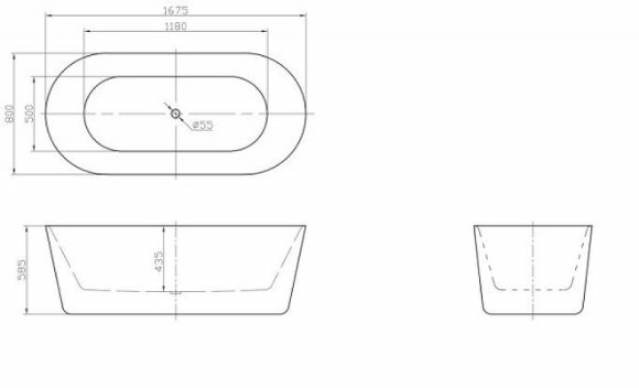 Акриловая ванна BelBagno 167х80 BB306-1675 без гидромассажа Акриловая ванна BelBagno 167х80 BB306-1675 без гидромассажа
