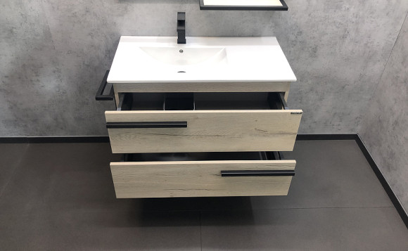 Тумба с раковиной Comforty Дюссельдорф 90 00-00004093 Дуб дымчатый