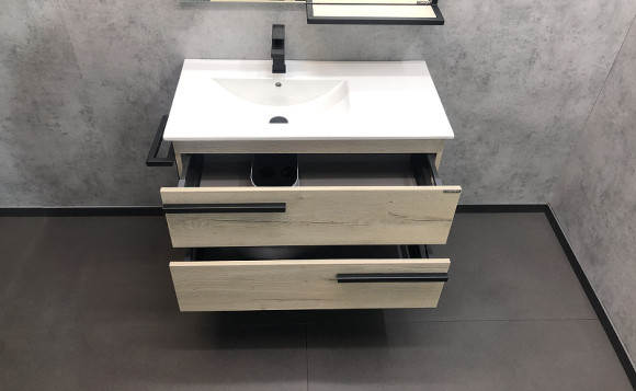 Тумба с раковиной Comforty Дюссельдорф 90 00-00004093 Дуб дымчатый