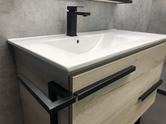 Тумба с раковиной Comforty Дюссельдорф 90 00-00004093 Дуб дымчатый