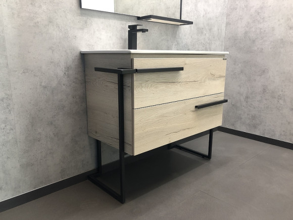 Тумба с раковиной Comforty Дюссельдорф 90 00-00004093 Дуб дымчатый