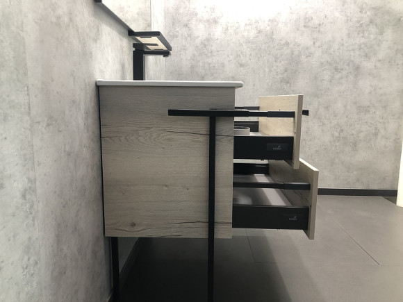 Тумба с раковиной Comforty Дюссельдорф 90 00-00004093 Дуб дымчатый