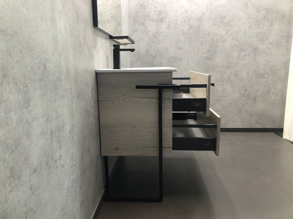 Тумба с раковиной Comforty Дюссельдорф 90 00-00004093 Дуб дымчатый