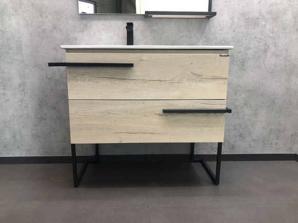 Тумба с раковиной Comforty Дюссельдорф 90 00-00004093 Дуб дымчатый