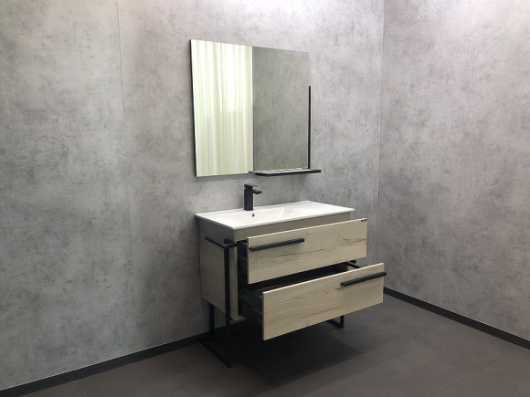 Тумба с раковиной Comforty Дюссельдорф 90 00-00004093 Дуб дымчатый