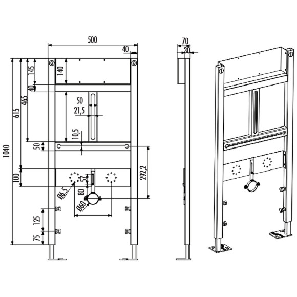 Инсталляция Creavit GPM600.01 для писсуара Черная Инсталляция Creavit GPM600.01 для писсуара Черная
