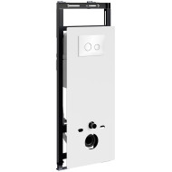 Инсталляция WasserKRAFT Salm 27TLT.010.ME.WH.WH01 для унитаза Белое стекло с Белой клавишей смыва