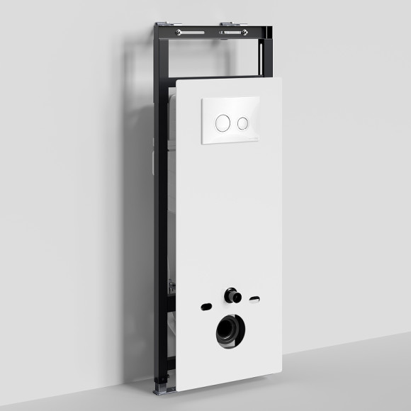 Инсталляция WasserKRAFT Salm 27TLT.010.ME.WH.WH01 для унитаза Белое стекло с Белой клавишей смыва Инсталляция WasserKRAFT Salm 27TLT.010.ME.WH.WH01 для унитаза Белое стекло с Белой клавишей смыва