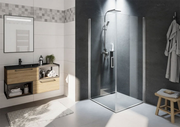 Душевой уголок Riho Novik Z201 100х100 G003016120 (GZ5100100) профиль Хром стекло прозрачное