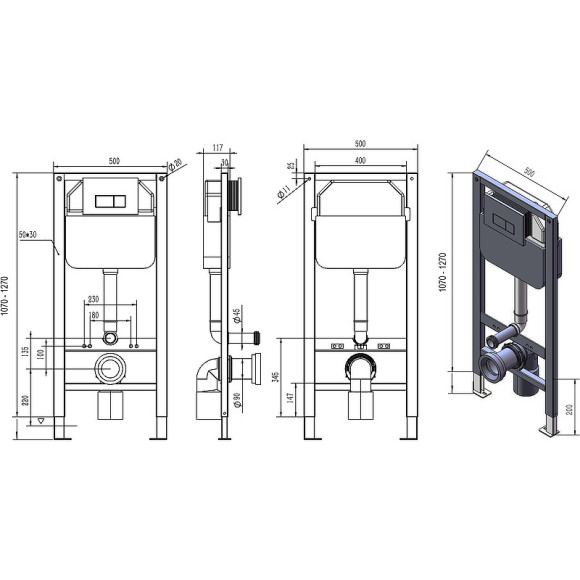 Инсталляция D&K DI8050127 для унитаза без клавиши смыва Инсталляция D&K DI8050127 для унитаза без клавиши смыва