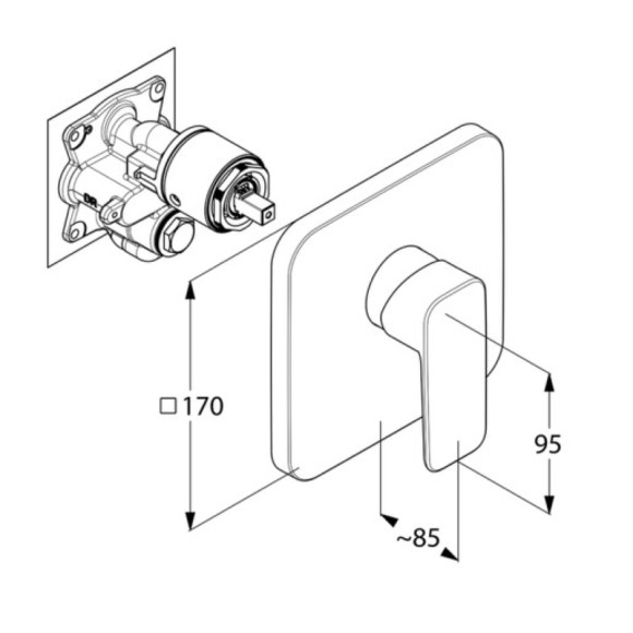 Смеситель для душа Kludi Pure Style 406550575 Хром Смеситель для душа Kludi Pure Style 406550575 Хром