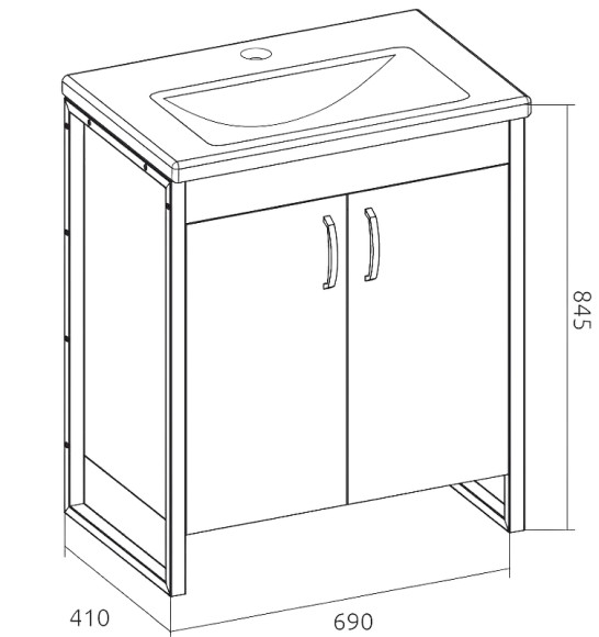 Тумба под раковину 1MarKa Grunge Loft 70Н Ц0000008499 Дуб вотан