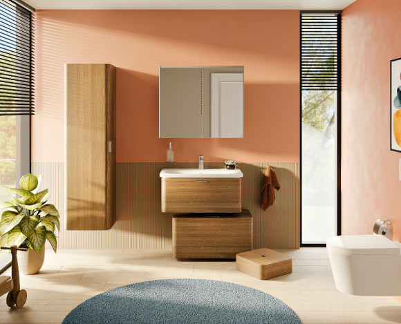 Зеркальный шкаф Vitra 80 66911 с подсветкой Антрацит глянцевый