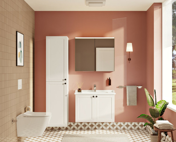 Зеркальный шкаф Vitra 80 66911 с подсветкой Антрацит глянцевый