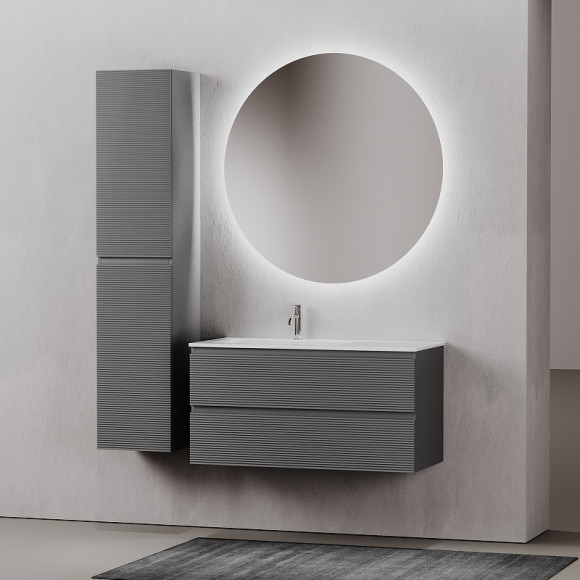 Тумба под раковину Sancos Folk 100 L FL100LGS подвесная Grey soft