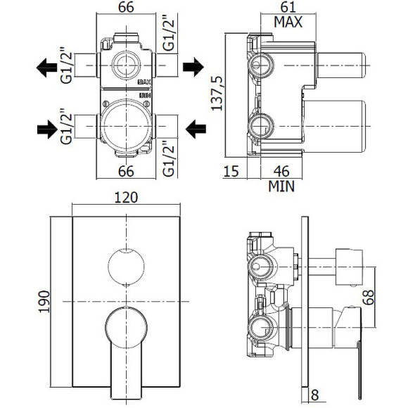 Смеситель для душа Paffoni Tango TA018CR/M Хром