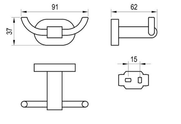 Двойной крючок Ravak Chrome CR 100.00 X07P186 Хром