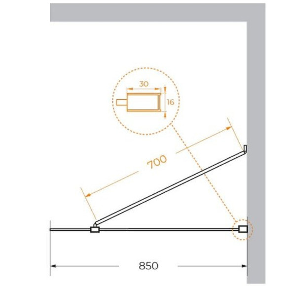 Душевая перегородка Cezares Liberta 85 LIBERTA-L-1-TB-85-C-Cr профиль Хром стекло прозрачное