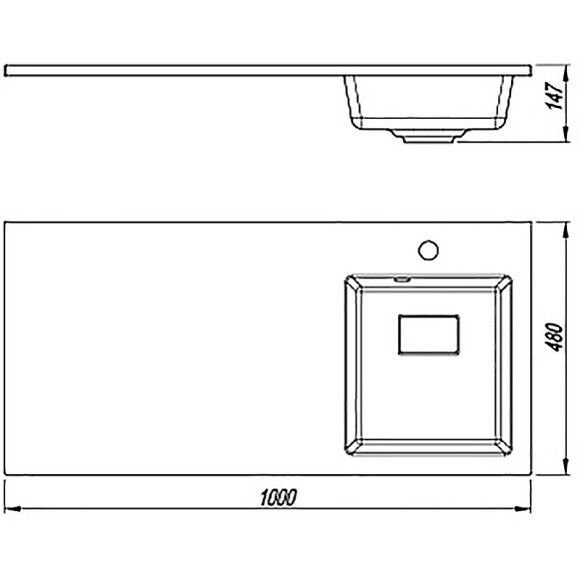 Раковина Florentina Аванти 100 R 10.310.0R100.001 с местом под стиральную машину Белая
