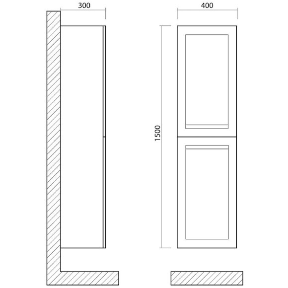 Шкаф пенал Art&Max AM-Platino-1500-2A-SO-BL подвесной Белый глянец Шкаф пенал Art&Max AM-Platino-1500-2A-SO-BL подвесной Белый глянец