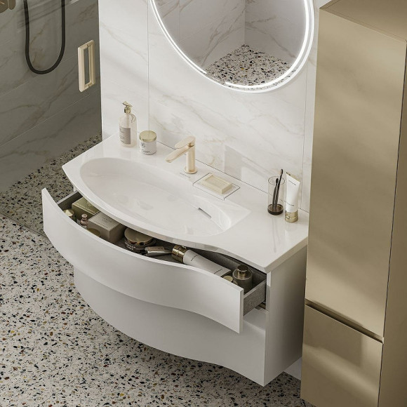 Раковина Kerama Marazzi Riva 100 L RV.wb.100Lh Белая глянцевая Раковина Kerama Marazzi Riva 100 L RV.wb.100Lh Белая глянцевая