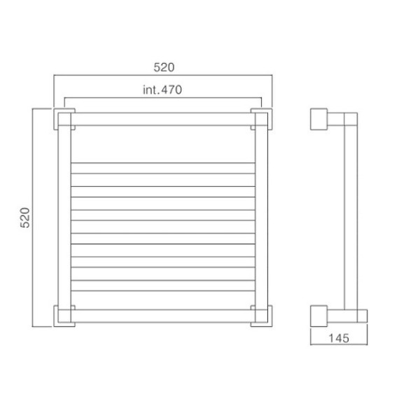 Водяной полотенцесушитель Margaroli Quadri 7105206MBN Черный матовый