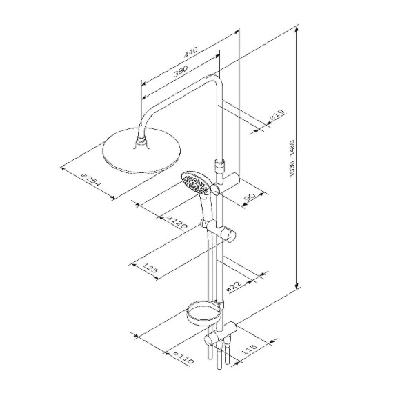 Душевая система AM.PM Spirit V2.0 F0770A100 Хром