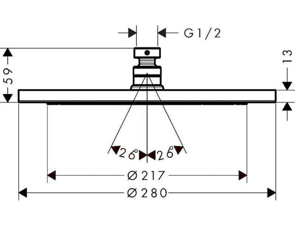 Верхний душ Hansgrohe Croma 280 26220670 Черный матовый