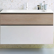 Тумба с раковиной Burgbad Fiumo 100 SFXN102F3956FOT45G0200C0001*1 подвесная Eiche Dekor Cashmere Белая матовая